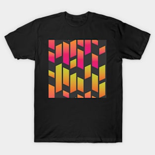 Neon abstract parallel rectangle shapes T-Shirt